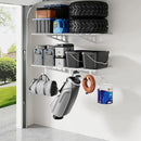 LEXIMOUNTS 2-Pack 2x4ft Garage Shelving with Hooks, 24-inch-by-48-inch Wall Shelf Garage Storage Racks Floating Shelves, White by GreenHaven Gardens