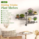 WIndow Sill Rotating Plant Stand Shelf Indoor Black Metal Floating Shelves 3-Tier Wall Mount Plant Holders for Living Room Wall Planter Modern Home Decor for Gardening by GreenHaven Gardens