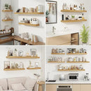 fuqing Floating Shelves for Wall, Bathroom Shelf Wall Mounted for Storage, Shelves with Invisible Bracket for Bedroom, Kitchen, Living Room, Farmhouse Small Book Shelf, 55 Inch Set of 2, Oak by CozyNest Decor
