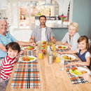 Fall Placemats Set of 6 Fall Orange Black Buffalo Plaid Plastic Table Mats Autumn Thanksgiving Place Mats Halloween Seasonal Table Decoration for Indoor Outdoor Party Kitchen Dining by CozyNest Decor