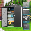 Gizoon Outdoor Storage Shed 6 x 4 FT, Galvanized Metal Garden Shed with Double Lockable Doors, Outdoor Storage Clearance for Backyard Patio Lawn-Dark Grey by GreenHaven Gardens