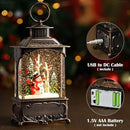 Snowman Snow Globe Lantern Christmas Decorations Gifts Auto Snowfall Glitter Music Collection Snowman Cardinal Birch Forest with 6H Timer USB/Battery Powered 10.2 inch by CozyNest Decor