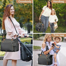 Diaper Bag Tote, Large Baby Diaper Bags Waterproof, Hospital Bag for Labor Delivery with Pacifier Case, Changing Pad, Shoulder Strap, Dark Gray by TinyTreasures Baby Boutique