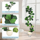 GarveeHome Fiddle Leaf Fig Artificial Tree with White Planter,5ft Faux Plants Indoor with Moss, Fake Rubber Tall Fake Floor Plant in Pot - Artificial Trees for Home Office Living Room Decor by CozyNest Decor