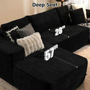 ovios 104" Cloud Sectional Couch with L-Shape Chaise,Modern Modular Sofa with Deep Seat, Upholstered Couches for Living Room Bedroom,No Assembly Required, Black (Corduroy Fabric) by CozyNest Decor