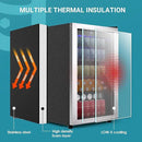 EUHOMY 4.5 Cu.ft Beverage Refrigerator and Cooler, 145 Can Mini fridge with Glass Door for Soda Beer Wine, Small Drink Dispenser with Digital Adjustable Thermostat for Home Office Bar by CozyNest Decor