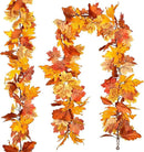 DearHouse 2 Pack Fall Garland Maple Leaf, 5.9Ft/Piece Hanging Vine Garland Artificial Autumn Foliage Garland Thanksgiving Decor for Home Wedding Fireplace Party Christmas (Yellow) by CozyNest Decor