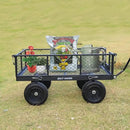 BILT HARD 10" Flat Free Tires Heavy Duty Garden Cart with 180° Rotating Handle and Removable Sides, 4 Cu.Ft 880 lbs Capacity Utility Steel Wagons for Outdoor, Yard by GreenHaven Gardens