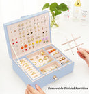 Girls Jewelry Box Earring Holder Organizer for Girls Jewelry Organizer Box Stud Earrings Organizer for Girls Womens Blue Jewelry Box for Earrings and Necklaces Rings Stud Earrings Box for Teen by TinyTreasures Baby Boutique