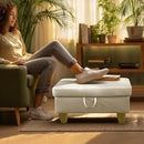 Ottoman Rectangular Storage Ottoman Bench, Faux Leather Footrest, Coffee Table, Stool Footstool with Hinged Lid for Living Room, Bedroom, Entryway, Pearl White, 28.5"x19"x17.5" by CozyNest Decor