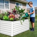 Galvanized Raised Garden Bed Outdoor, 2 Pcs 6x3x2FT Outdoor Large Planter Raised Beds Open Base with Safety Edge and Glove for Vegetables Flowers Ground Planter, White by CozyNest Decor