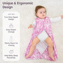 Baby Sleep Sack 6-12 Months 3 Pack 100% Cotton Lightweight 0.5 TOG Wearable Blanket Baby Sleep Bag with 2-Way Zipper for Newborn Infant Purple Leaf by TinyTreasures Baby Boutique