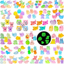 200pcs Luminous Mini Resin Animals 30 Types Miniature Resin Animal Figurines to Hide Bulk Glow in The Dark Tiny Ducks Frogs Small Cat Bunnies for Fairy Garden Micro Landscape Dollhouse Accessories by GreenHaven Gardens