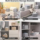 Small Storage Baskets for Shelves Organizing, Woven Cotton Rope Baskets for Storage, Book Basket, Decorative Shelf Basket, 12.5"Lx9.1''Wx7.9''H (4 Packs) Grey by CozyNest Decor