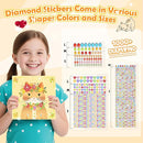 Gem Art Sticker Kit, Arts and Crafts for Kids Age 4-12, 8 Unicorn Princess Themes Diamond Art Kit, Gemstone Sticker Crafts Christmas Birthday Gifts for Girls Ages 4,5,6,7,8 Year Old (Yellow-Cat) by TinyTreasures Baby Boutique