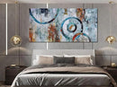 Arjun Abstract Wall Art Geometric Canvas Circle Painting Modern Grey Brown Picture Simple Artwork Framed for Bedroom Living Room Bathroom Home Office Wall Décor, Large Size 48"x24" by CozyNest Decor