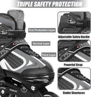 Nattork Blade Roller Skates for Boys with Light Up Wheel, Outdoor & Indoor Illuminating Black Inline Skates for Boys Little Kids Toddler Ages 5-8 4 5 6, Beginners by TinyTreasures Baby Boutique