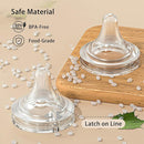 Natural Glass Baby Bottle for Breastfeeding Babies, 3oz Newborn Anti-Colic Baby Bottle with Slow Flow Nipples (SS), Clear, Wide Neck, 4 Pack, 0 Months+ by TinyTreasures Baby Boutique