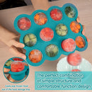 Baby Food Storage 12 x 1.5OZ Silicone Freezer Tray with Lid, Food Grade Silicone Containers for Purees & Vegetables Teal Blue by TinyTreasures Baby Boutique