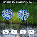 VOREEN Solar Gazing Ball, Mosaic Glass Gazing Globe with Solar Light, Waterproof Outdoor Yard Decoration Sphere for Homes, Patio, Lawn and Gardens, 10", Blue by GreenHaven Gardens