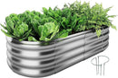 Galvanized Metal Planter Raised Garden Bed Kit for Gardening Outdoor，4x2x1ft Planter Grow Garden Box Raised Flower Bed by GreenHaven Gardens