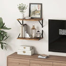 10 Inch Deep Floating Shelves, Floating Shelf 16 Inch Long, 16"W x 10"D Wall Shelves Set of 2, Deep Shelf for Books, Wide Floating Shelves for Bahtoom, Living Room, Kitchen, Rustic Brown by CozyNest Decor