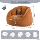 Giant Bean Bag Chair for Adults - Comfy Plush Round Shell Soft Reading Chair, Oversized Cozy Lounge Floor Sofa Accent Chair, Mini Couch for Living Room, Bedroom & Game Rooms, Orange by CozyNest Decor