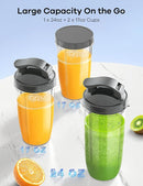 Ganiza Smoothie Blenders, 14Pcs Personal Blender for Shakes and Smoothies for Kitchen with 3 Portable Blender Cups (1x24oz & 2X17oz), Single Serve Smoothies Maker for Juices, Nutritious Recipe Grey by TinyTreasures Baby Boutique