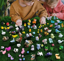 Mini Resin Animals Figures Set 100 Pieces for Miniature Garden Decor - Slime Charm for Craft - Tiny Resin Animal by GreenHaven Gardens