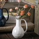 White Ceramic Vase with Big Handles, Modern Farmhouse Decor, Rustic Pottery for Flowers, Decorative Terracotta Centerpiece for Dining Table by GreenHaven Gardens
