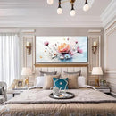 amatop Oversized Wall Art for Living Room Elegant Pink White Blue Floral Art Print Large Abstract Nature Botanical Picture Contemporary Garden Bloom Canvas Decoration Bedroom Office Hallway 58x29 inch by CozyNest Decor