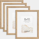 8x10 Picture Frame Set of 4 Natural Solid Oak Photo Frames with 5x7 Removable Mat Wall Hanging Large Handcrafted Frame with HD Plexiglass Wall and Tabletop Display Large Poster Frame by CozyNest Decor