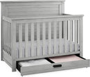 Delta Children Simmons Kids Caden 6-in-1 Convertible Crib with Trundle Drawer, Greenguard Gold Certified, Rustic Mist by TinyTreasures Baby Boutique