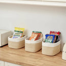 Small Cotton Rope Basket – Storage Bin for Organizing (10.6" x 6.7" x 6.7"), Bathroom Storage Basket for Shelf, Counter & Closet（White & Mixed Camel） by GreenHaven Gardens