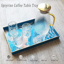 Spsyrine Serving Tray, Plastic Rectangular Coffee Table Tray with Handles, Marble Decorative Tray for Living Room, Ottoman, Bathroom Decor. 15.6” X 10.2" HSRE by CozyNest Decor