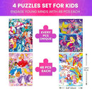 QUOKKA Puzzles for Toddlers 3-5 – 4 x 48 Pieces Puzzles for Kids Ages 3-4 – 12 Toy Learning Vert Girls for 4-6 – Jigsaw Game for Boy and Girl 3-5-7 Year Old by TinyTreasures Baby Boutique