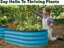 Galvanized Raised Garden Beds Outdoor // 4×2×1 ft Planter Raised Beds for Gardening, Vegetables, Flowers (Teal) // Large Metal Garden Box by GreenHaven Gardens