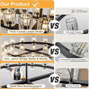 Modern Black Crystal Chandelier,36" K9 Crystal Chandeliers for Dining Room Over Table,Wagon Wheel Chandeliers for Dining Room,Living Room,Foyer,Includes 36XG4 Bulbs by CozyNest Decor