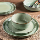 GBHOME Ceramic Dinnerware Sets for 6, 18 Pieces Stoneware Plates and Bowls Sets, Scratch Resistant Dishes, Dishwasher & Microwave Safe-Pastel Green by CozyNest Decor