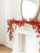 MISSPIN 6FT Pumpkin Berry Garland, Halloween Garland Fall Maple Leaf Artificial Hanging Autumn Vine Leaf Fall Decor Black Maple Fall Leaf Christmas Thanksgiving Halloween Home Decor by CozyNest Decor