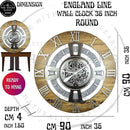 The Gears Clock Real Moving Gear Wall Clock England Line (Vintage Black, 36 inches (90 cm)) by CozyNest Decor