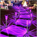 DenicMic Halloween Solar Lights Outdoor 10 Pack Purple LED Waterproof Yard Garden Patio Backyard Pathway Walkway Landscape Path Lawn Outside Halloween Decorations Outdoor by CozyNest Decor