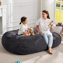 Hobestluk 4FT Bean Bag Chairs Adult Bean Bag with Portable Handle Comfy Large Bean Bag Chair with Removable Cover for Living Room Bedroom or Reading Nook (Stripe Dark Grey, 4FT) by TinyTreasures Baby Boutique