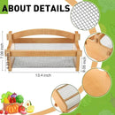 Garden Harvest Basket Mesh Storage with Handle Versatile Gardening Fruits Vegetables Gathering Basket Garden Supply Gardener Gift Spring for Washing Holding (Wood Color,13.4in) by GreenHaven Gardens