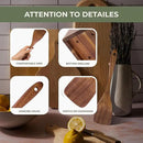 Vasilek Wooden Cooking Utensils Set – 12-Piece Acacia Wood Kitchen Utensil Set with Square Holder & Spoon Rest, Non Toxic Wooden Tools for Nonstick Cookware, Spatula, Ladle, Serving Spoon by CozyNest Decor