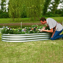 Raised Garden Bed, Raised Garden Beds Outdoor, 8x4x1 FT Oval Larger Space Galvanized Raised Garden Bed for Herbs, Vegetables, Fruits by GreenHaven Gardens