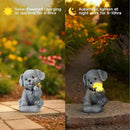 Solar Puppy Dog Garden Decor - Cute Pet Memorial Statue, Auto On/Off LED Light, Weatherproof Resin for Yard Pathway & Dog Lover Gifts by CozyNest Decor