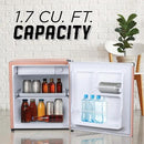 IBCR17BLS Compact, Energy Star Certified Small, Single Door Mini Fridge with Freezer Refrigerator, Standard (1.7 cu ft), Blush Red by CozyNest Decor