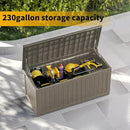 270 Gallon Outdoor Storage Box Waterproof Lockable Resin Deck Box Large, Patio Storage Bin for Pool Accessories Cushion Furniture, Garden Tools, UV-Resistant Outside Delivery Grey by GreenHaven Gardens
