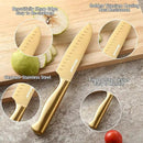 McCook® Knife Sets, Golden Titanium Stainless Steel Kitchen Knife Block Sets with Built-in Sharpener by CozyNest Decor
